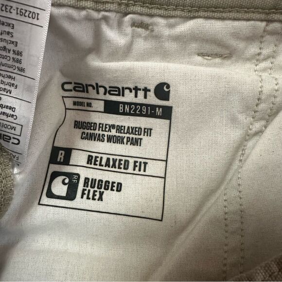 Carhartt Relaxed Fit Khaki 5 Pocket Rugged Flex canvas Pants Men 46x30 cotton - Picture 9 of 10